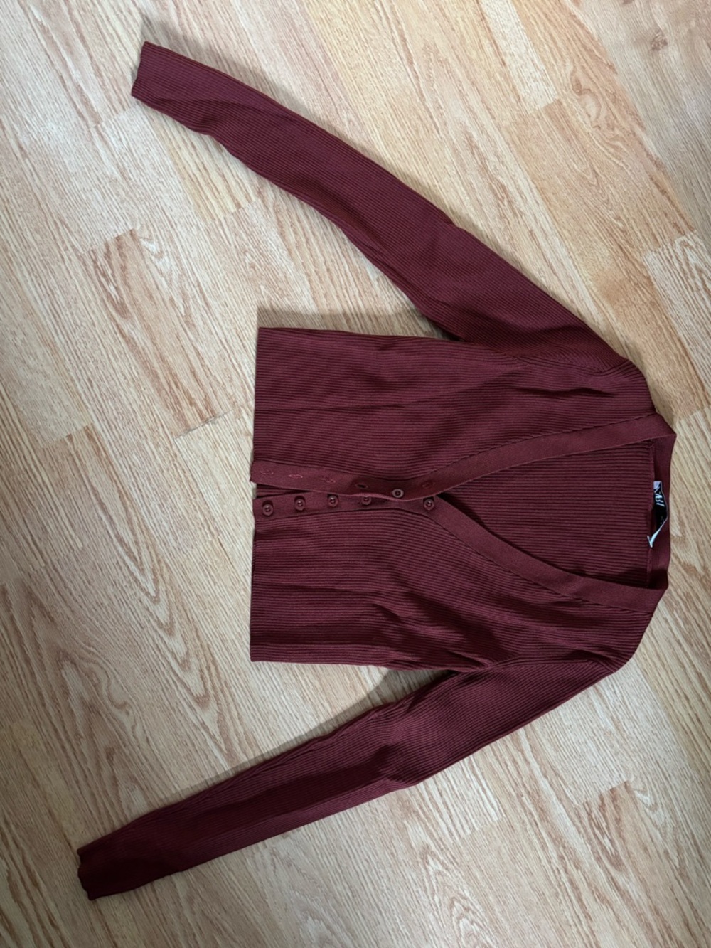 Zara burgundy cropped cardigan size small